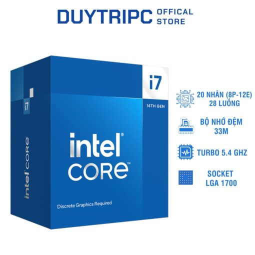 Bộ xử lý Intel® Core™ i7 14700F 33M bộ nhớ đệm, lên đến 5,40 GHz